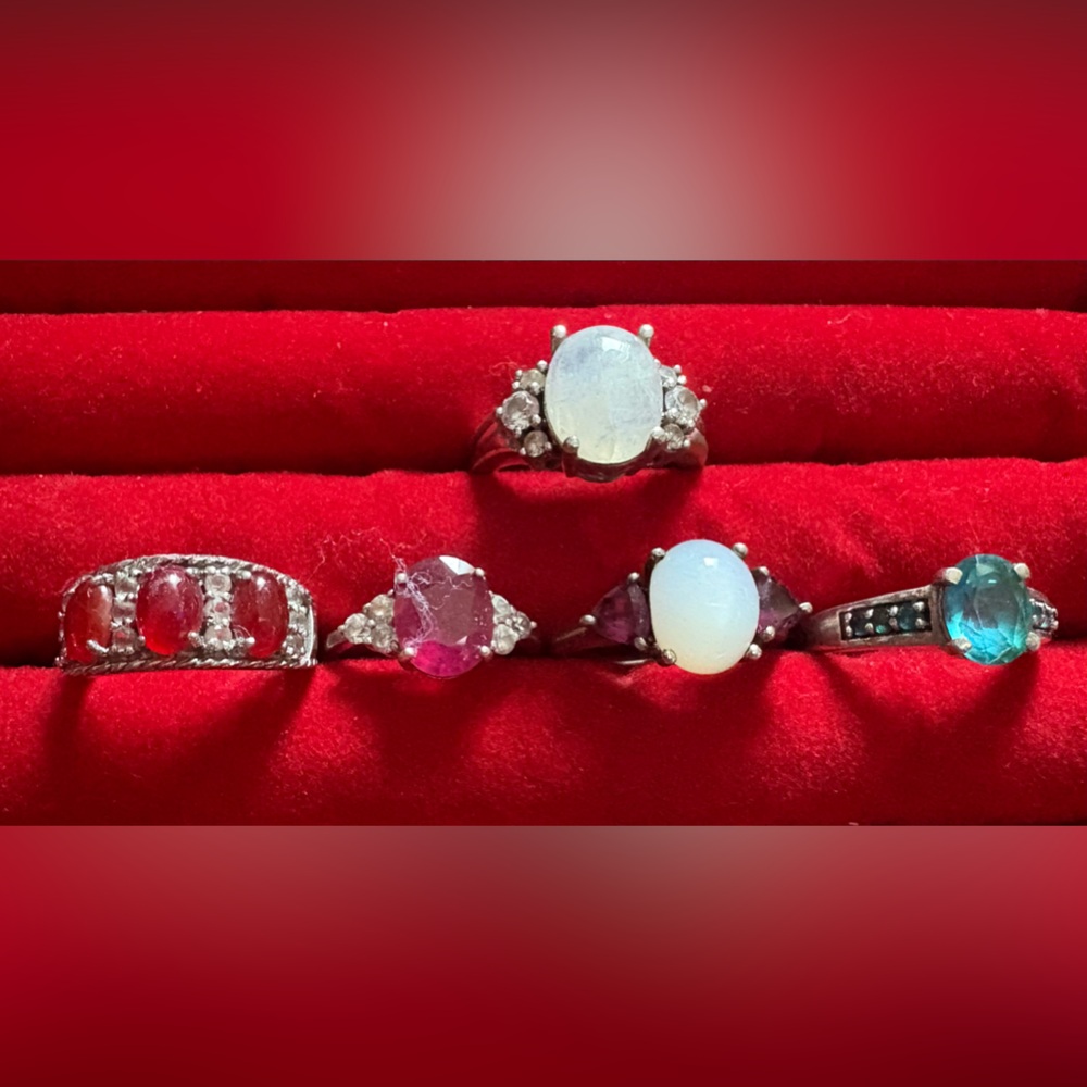 Ring Lot. Opal, Moonstone, Topaz